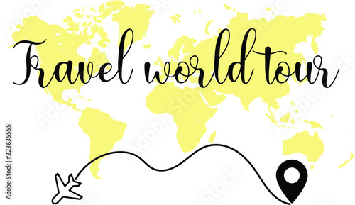 Travel world tour. Ready to post social media quote