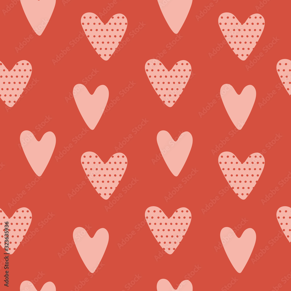 Heart pattern. Hand drawn heart design elements. Valentines Day texture. Color doodle heart. Romantic wallpaper design with symbol of love. Vector illustration Heart pattern. Hand drawn heart design elements. Valentines Day texture. Color doodle heart. Romantic wallpaper design with symbol of love. Vector illustration