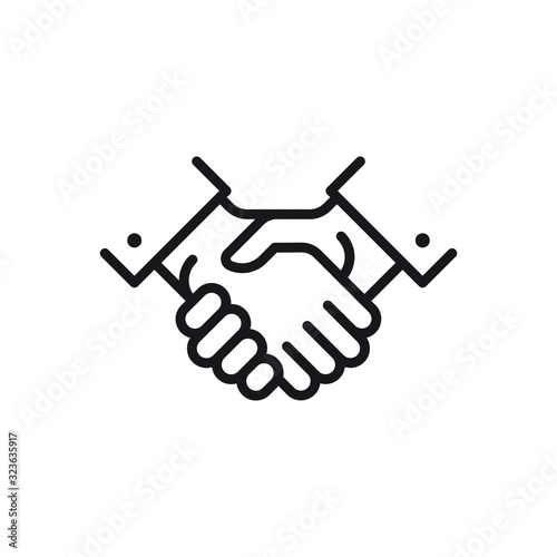 Business agreement handshake line art icon for apps and websites