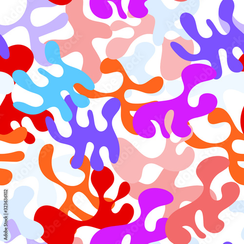 Modern bright abstract seamless pattern with trendy colors.