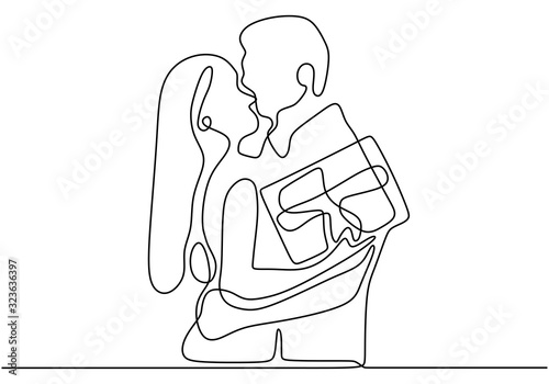 Romantic couple. One line d...