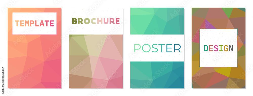 Set of digital covers. Can be used as cover, banner, flyer, poster, business card, brochure. Awesome geometric background collection. Powerful vector illustration.