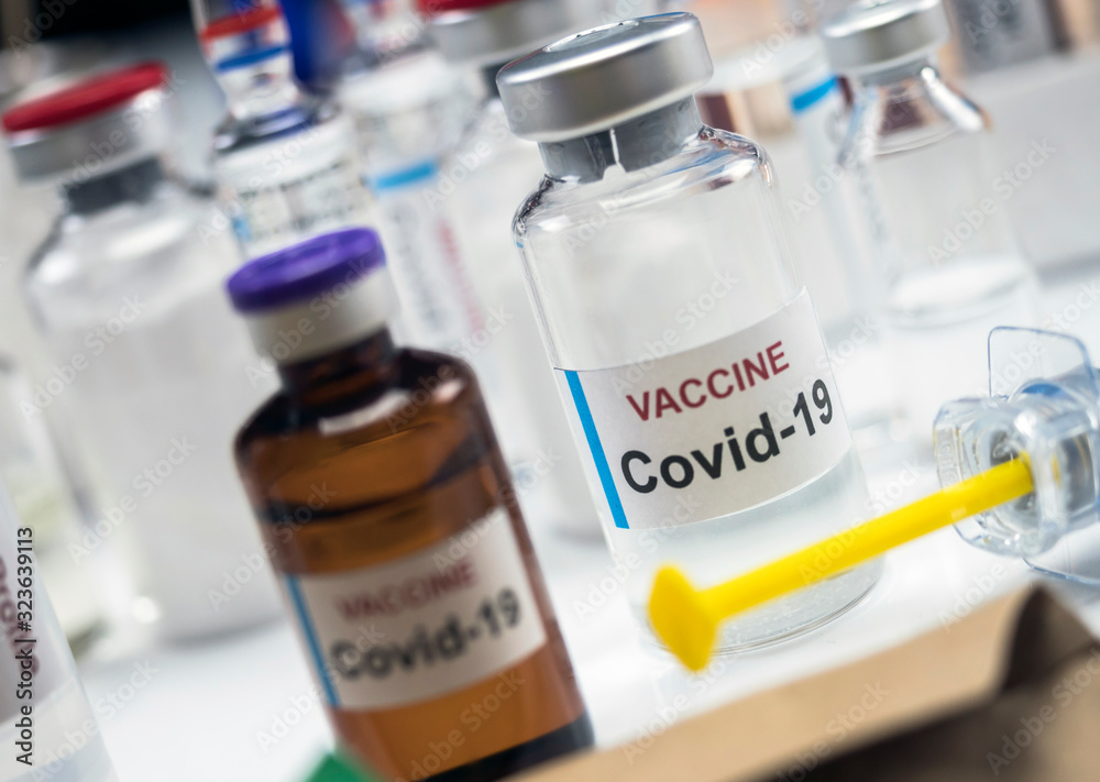 Covid-19 Coronavirus vaccine in a hospital , conceptual image