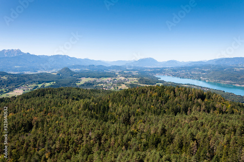 Wörthersee in Kärnten Panorama Richtung Velden 