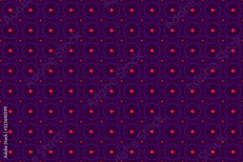 Abstract geometric seamless pattern for your design. Color dodge and screen effect. Circles and dots background.