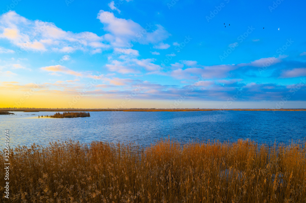 Early in the morning on the Peene river near the Baltic Sea.