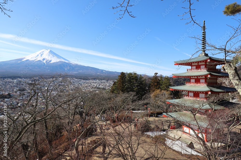 Fototapeta premium 新倉富士浅間神社