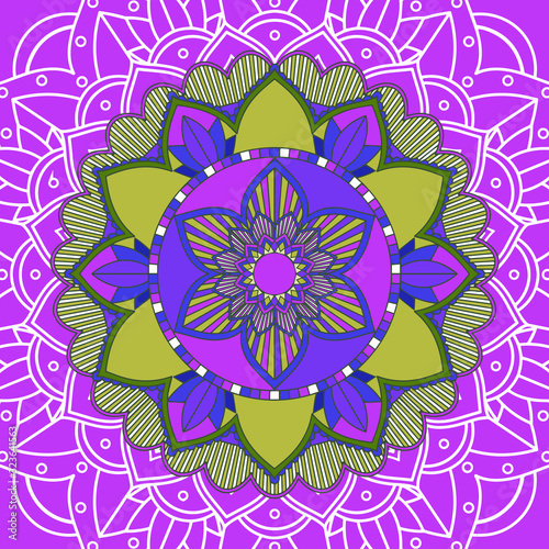 Mandala patterns on pink background