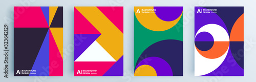 Modern abstract covers set, minimal covers design. Colorful geometric background, vector illustration.