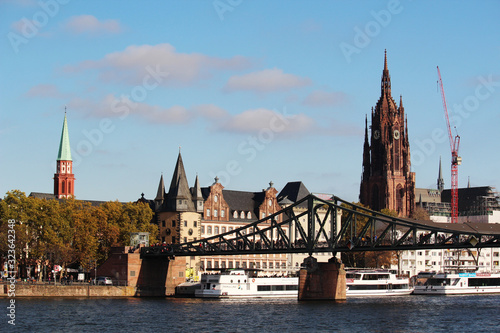 An embankment in old part of Frankfurt, Germany