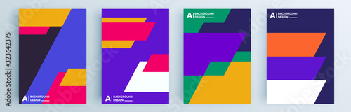 Modern abstract covers set, minimal covers design. Colorful geometric background, vector illustration.