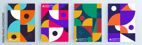 Modern abstract covers set  minimal covers design. Colorful geometric background  vector illustration.