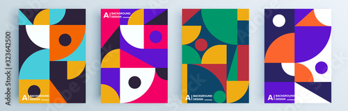 Modern abstract covers set, minimal covers design. Colorful geometric background, vector illustration.
