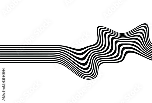 Universal black and white wavy lines pattern. For covers, business cards, banners, prints on clothes, wall decor, posters, sites, posts on social networks, videos. Vector background