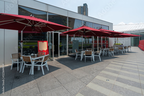Outdoor restaurant on roof terrace