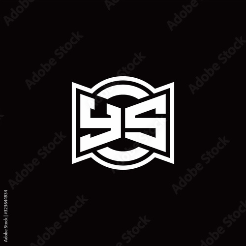 YS logo monogram with ribbon style circle rounded design template
