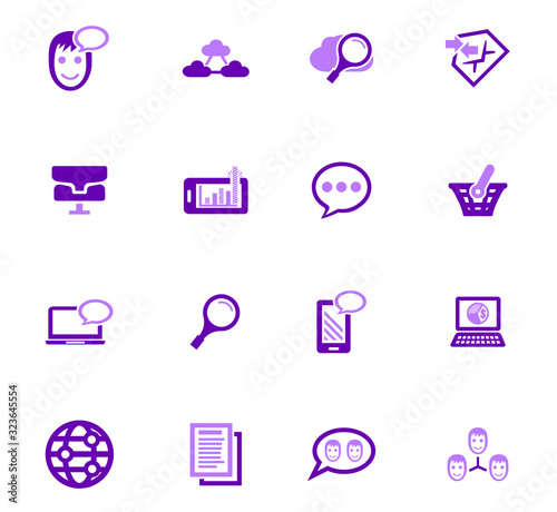 Data analytic and social network icons set