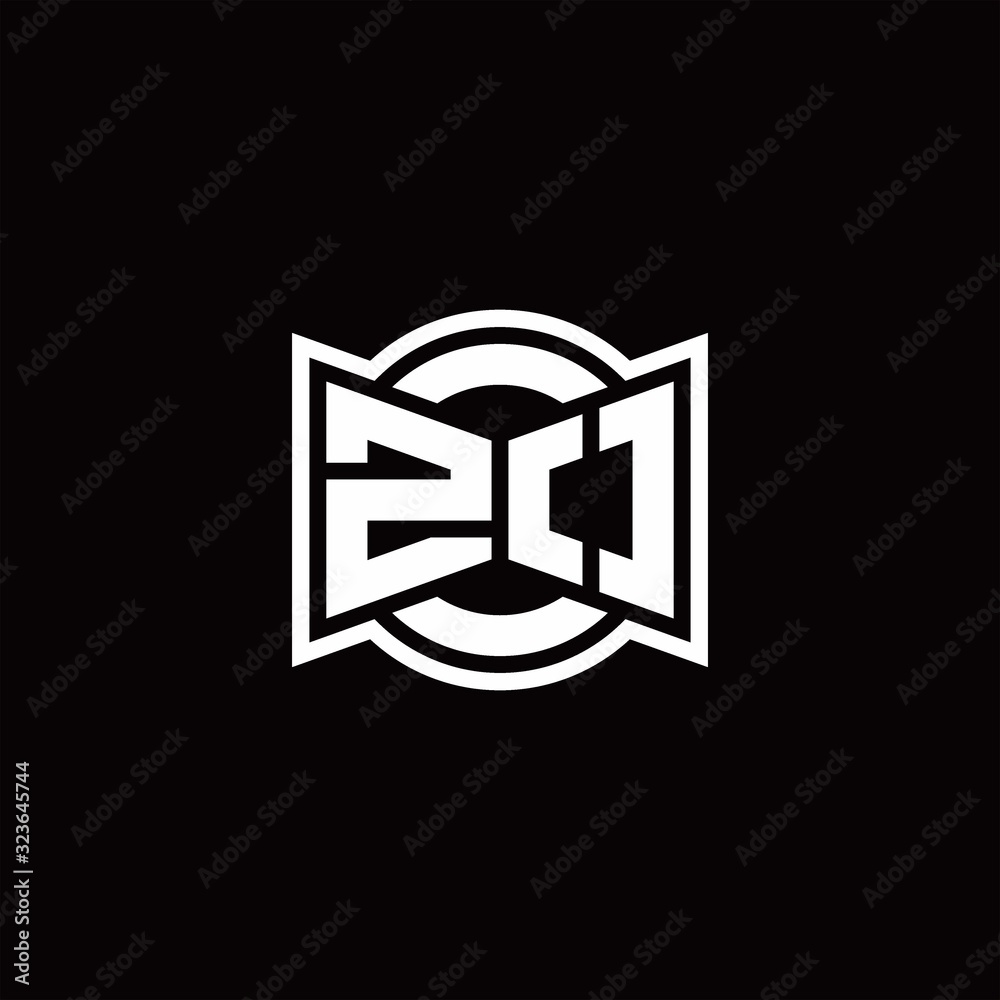 ZO logo monogram with ribbon style circle rounded design template ZO logo monogram with ribbon style circle rounded design template
