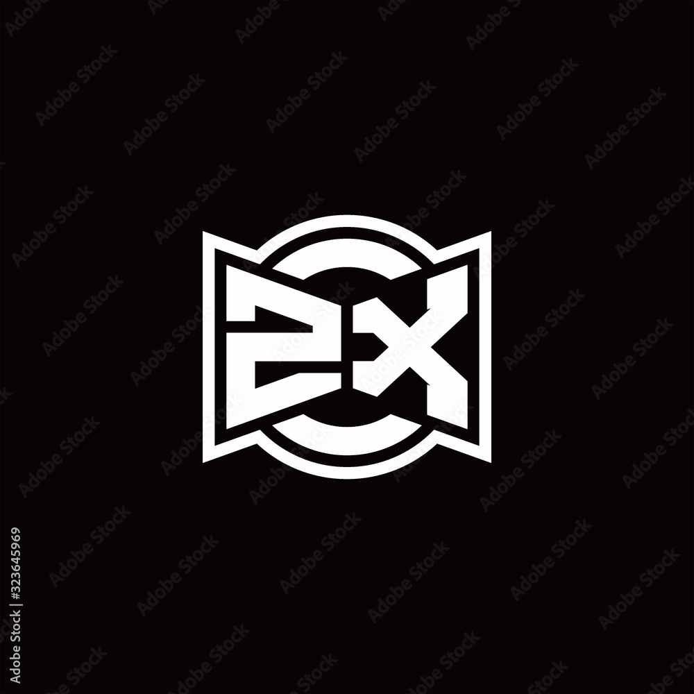ZX logo monogram with ribbon style circle rounded design template ZX logo monogram with ribbon style circle rounded design template