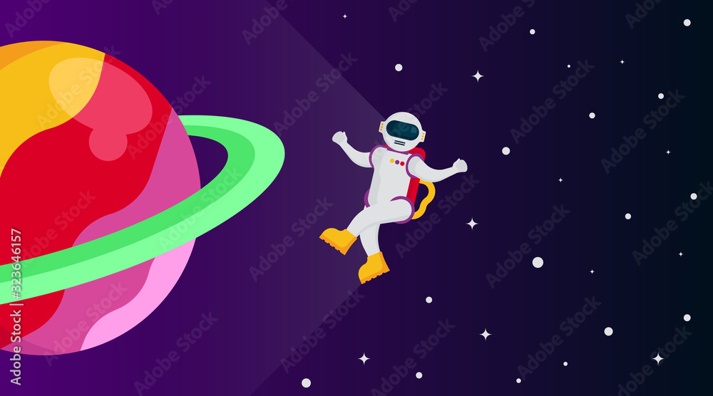 Flat outer space background illustration vector