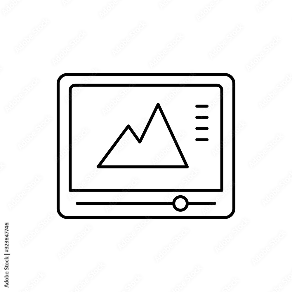 Video play, movie icon. Simple line, outline vector elements of cinematography icons for ui and ux, website or mobile application Video play, movie icon. Simple line, outline vector elements of cinematography icons for ui and ux, website or mobile application