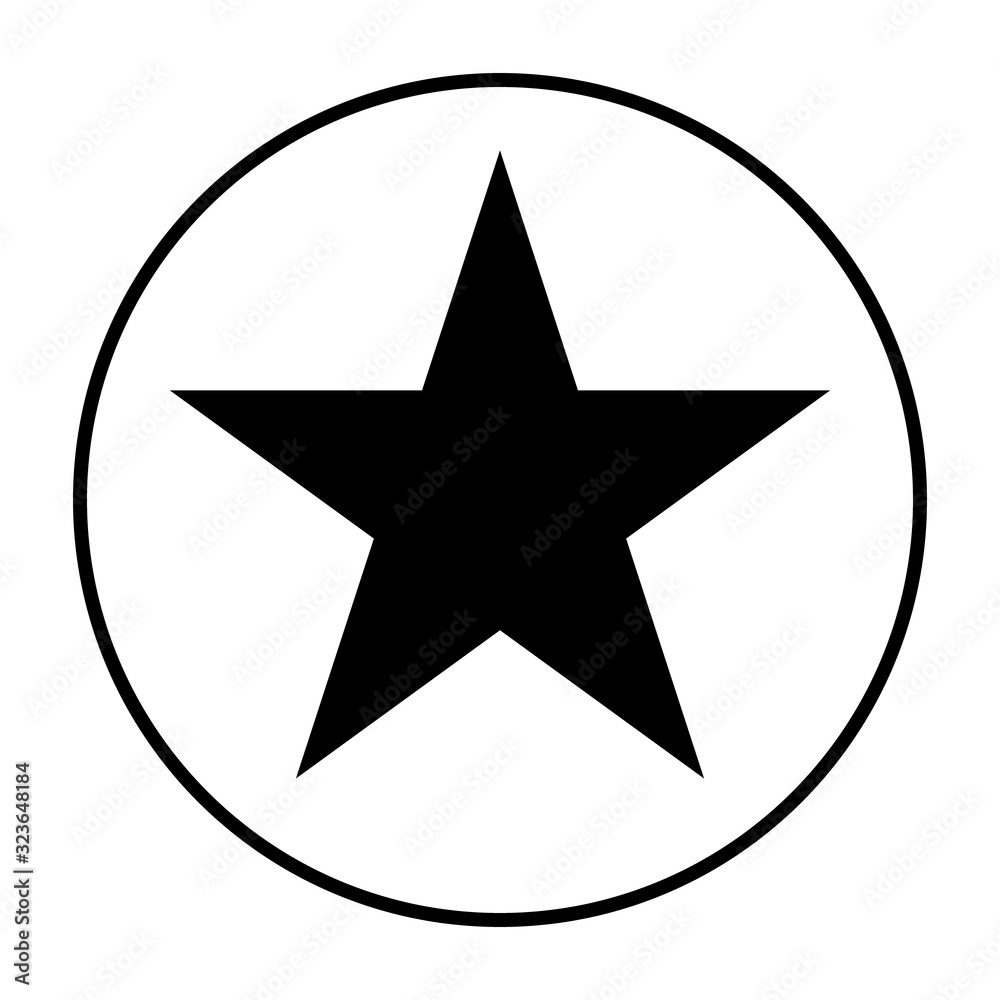 Star icon in a flat design. Black star icon on a white background. Vector illustration. Star icon in a flat design. Black star icon on a white background. Vector illustration.