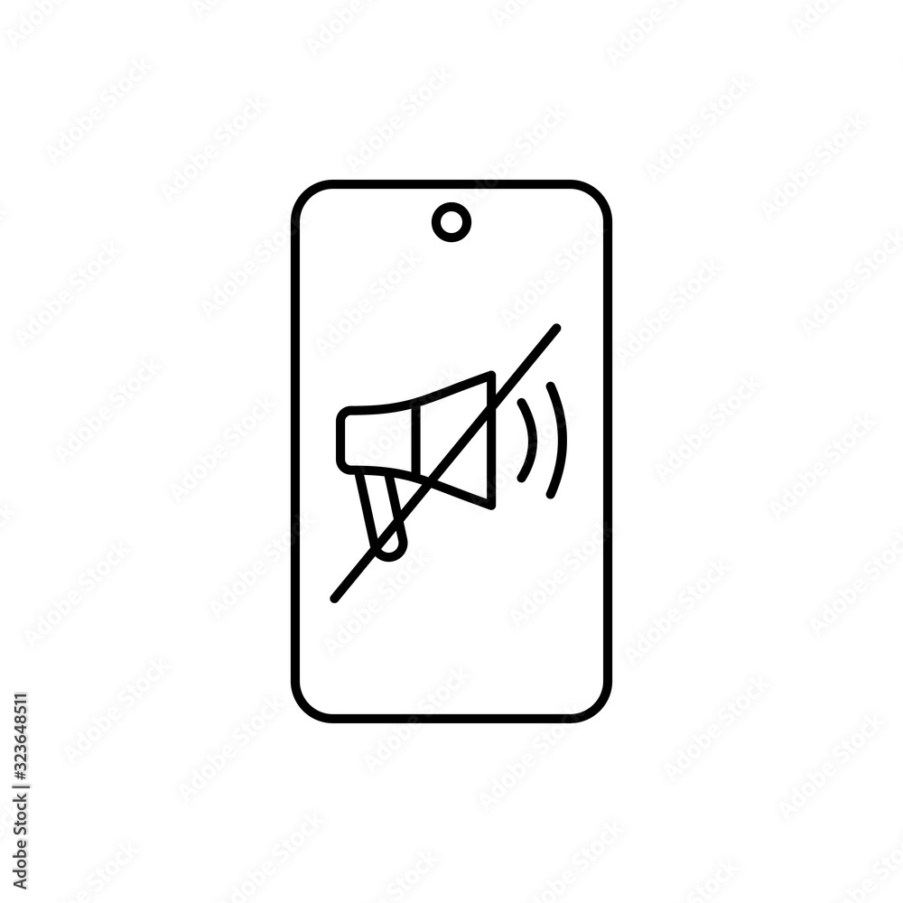 Phone, mute, cinema icon. Simple line, outline vector elements of cinematography icons for ui and ux, website or mobile application Phone, mute, cinema icon. Simple line, outline vector elements of cinematography icons for ui and ux, website or mobile application