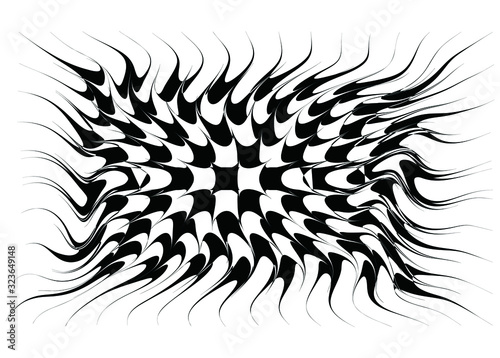 Modern black and white abstract background. For covers, business cards, banners, prints on clothes, wall decorations, posters, canvases, sites. video clips. Vector illustration