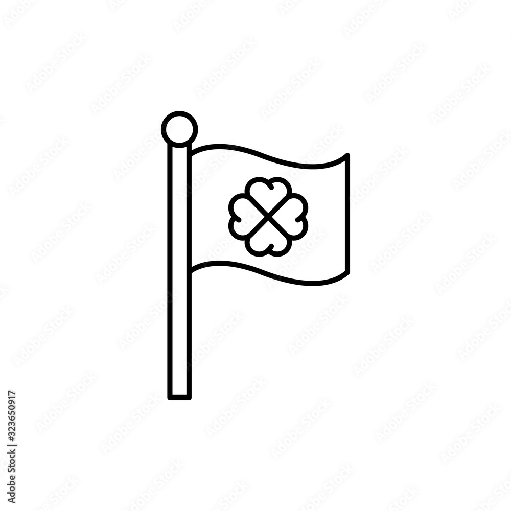 Flag, clover icon. Simple line, outline vector elements of Patrick's day icons for ui and ux, website or mobile application Flag, clover icon. Simple line, outline vector elements of Patrick's day icons for ui and ux, website or mobile application