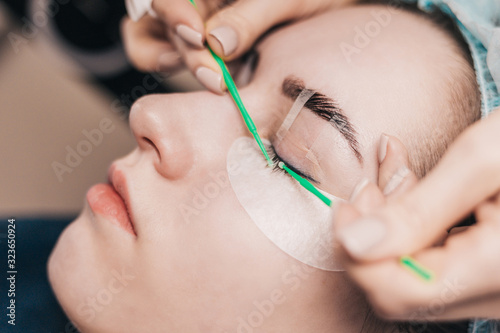 Принти на полотні Eyelash extensions - a painstaking and lengthy procedure that requires a lot of
