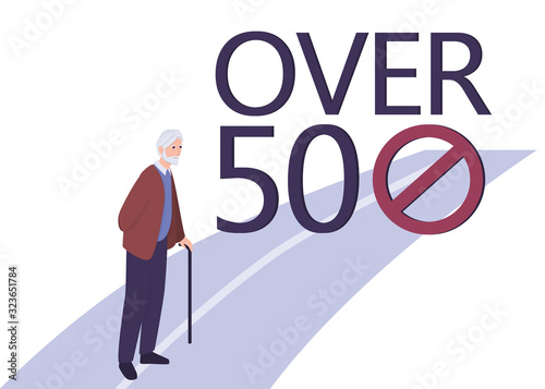 Recruitment ageism concept. Professional career is closed for young adult