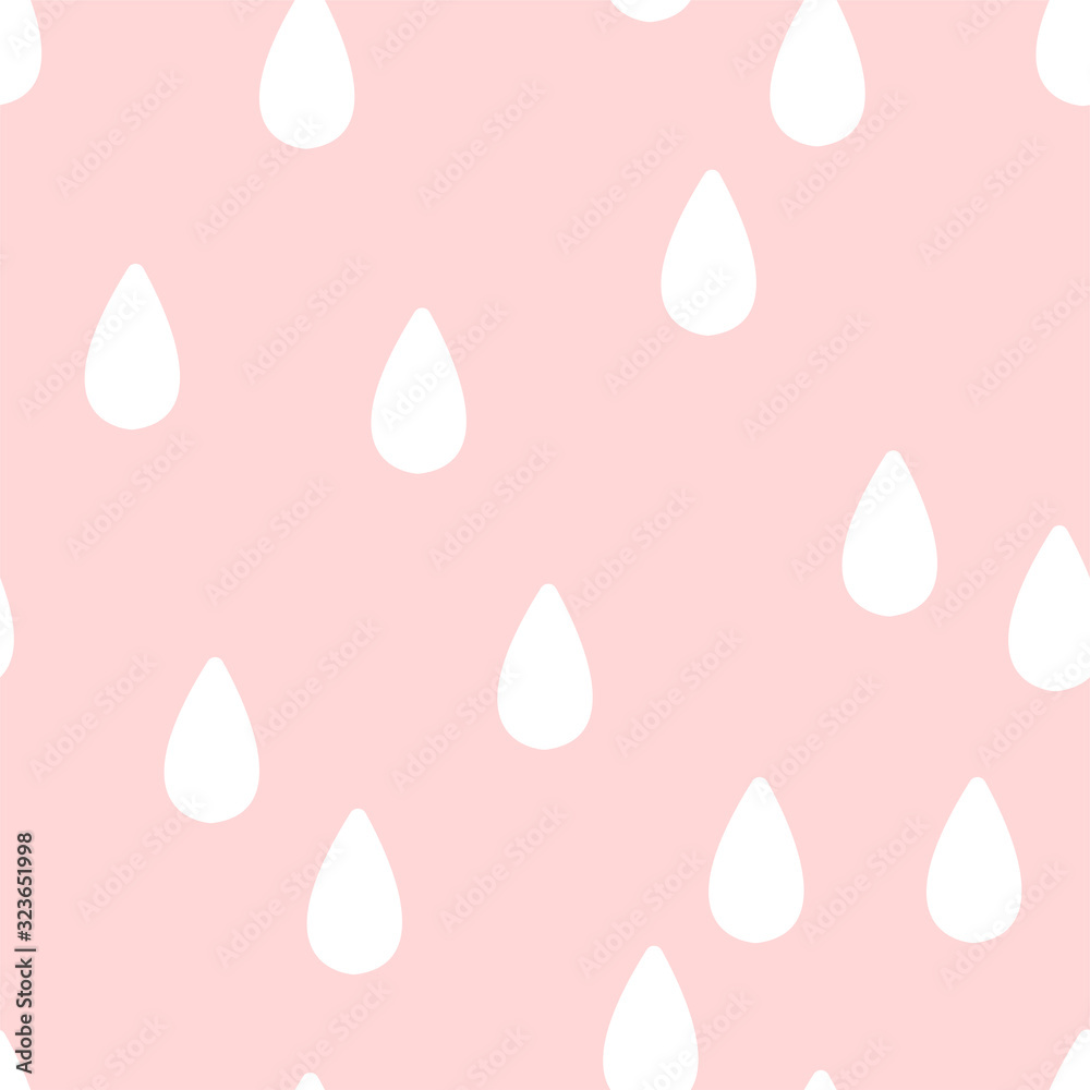 White droplets on pink background seamless pattern. Water or rain illustration. Trendy seamless pattern with graphic abstract geometric shapes. Geometric wallpaper for cover design. White droplets on pink background seamless pattern. Water or rain illustration. Trendy seamless pattern with graphic abstract geometric shapes. Geometric wallpaper for cover design.