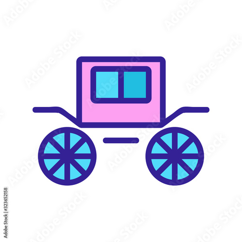 Coach brougham icon vector. Thin line sign. Isolated contour symbol illustration