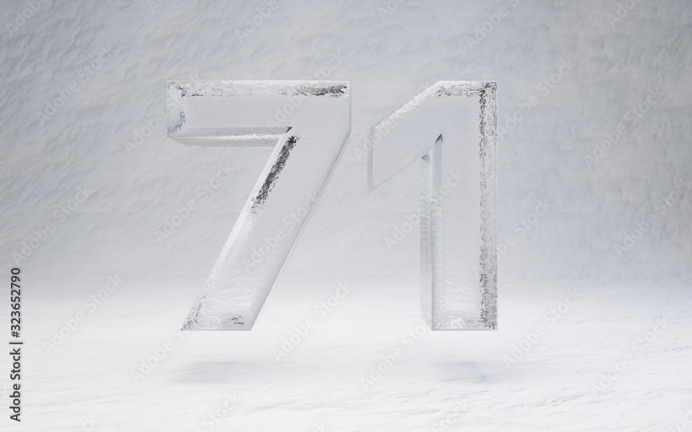 Ice number 71 on snow background. Stock Illustration | Adobe Stock