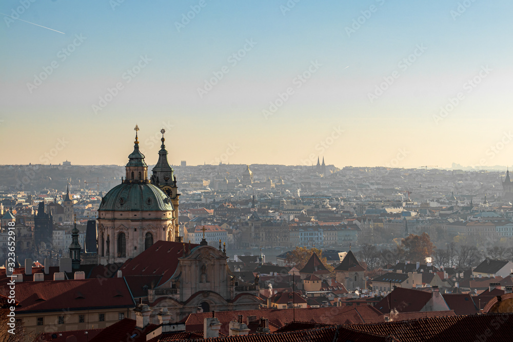 Panorama of Prague city landscape
