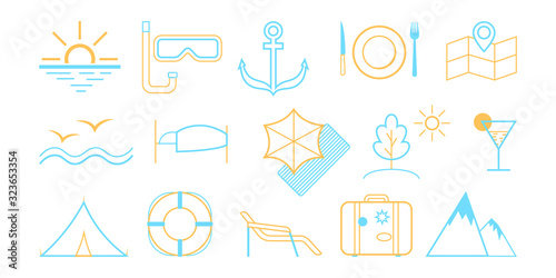 Travel icons concept. Idea of tourism and vacation.