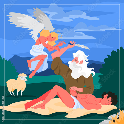 Bible narratives about Abraham and Isaac. Christian bible character.