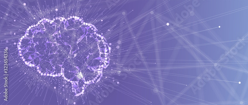 Abstract human brain. Artificial intelligence technology. Science background
