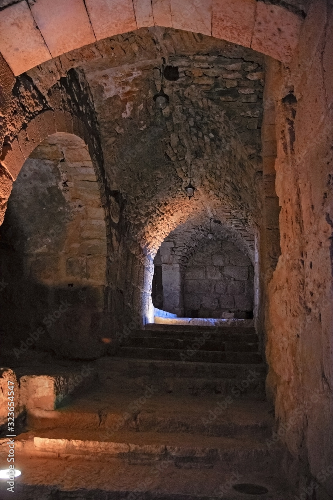 Vista delle rovine archeologiche del castello di Ajlun, in Giordania.
