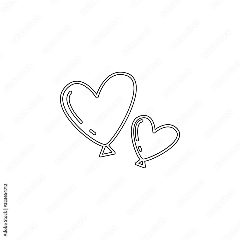 Valentine's Day, ball icon. Simple thin line, outline vector of valentine's day icons for ui and ux, website or mobile application