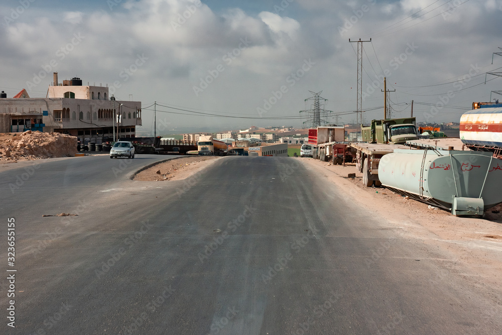Roads in Jordan, on the outskirts of the capital Amman.
