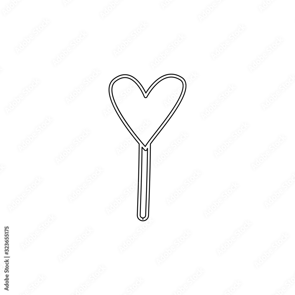 Valentine's Day, heart, stick icon. Simple thin line, outline vector of valentine's day icons for ui and ux, website or mobile application Valentine's Day, heart, stick icon. Simple thin line, outline vector of valentine's day icons for ui and ux, website or mobile application
