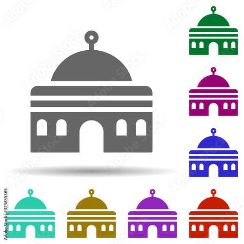 Mosque in multi color style icon. Simple glyph, flat vector of world religiosity icons for ui and ux, website or mobile application