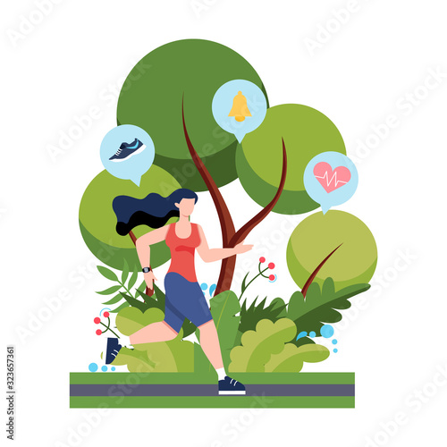 Fitness running or jogging concept. Idea of healthy and active lifestyle.