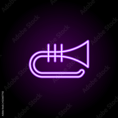 singer microphone neon icon. Elements of music set. Simple icon for websites  web design  mobile app  info graphics