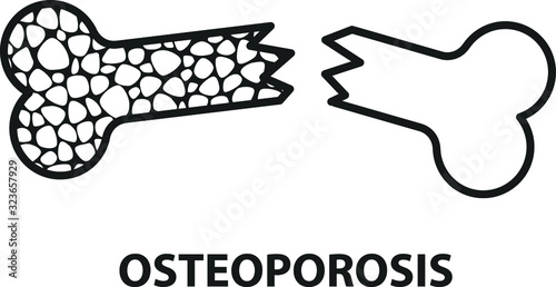 Osteoporosis icon ,Bone structure, vector illustration