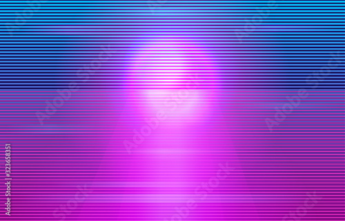 Cyberpunk futuristic design vector background. Vaporwave synthwave styled of the sun landscape. Template for technology digital modern graphic poster