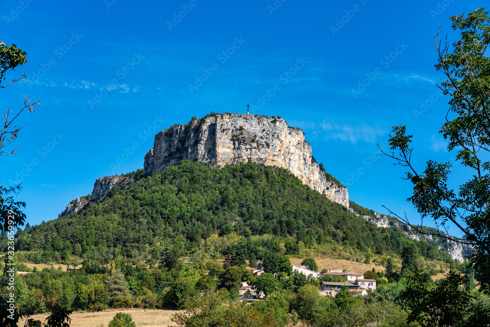 Plain de Baix with Vellan rock in Vercors, French Alps, France