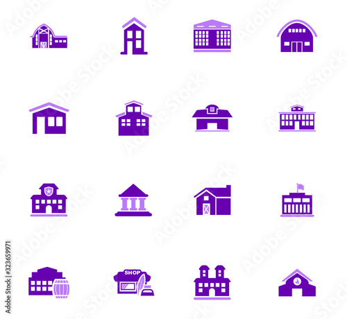 Infrastucture of the city icons set