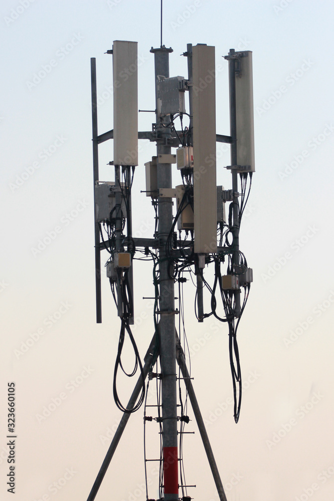 3G, 4G and 5G cellular antennas. Base Transceiver Station